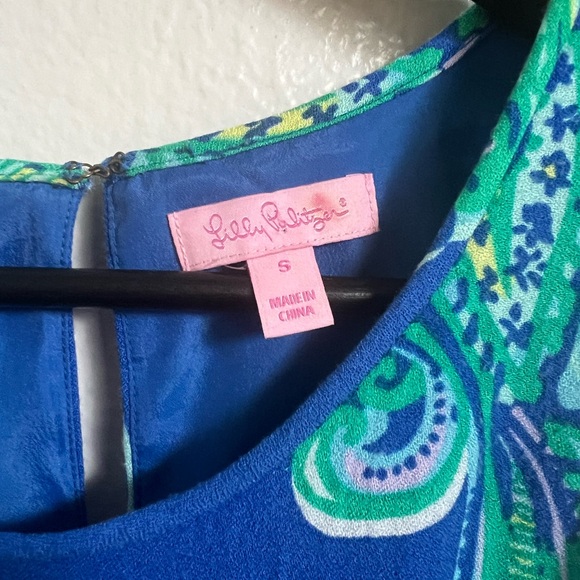 Lilly Pulitzer - Blue and Green Wright Dress She Got Sole, Size small - Picture 3 of 7